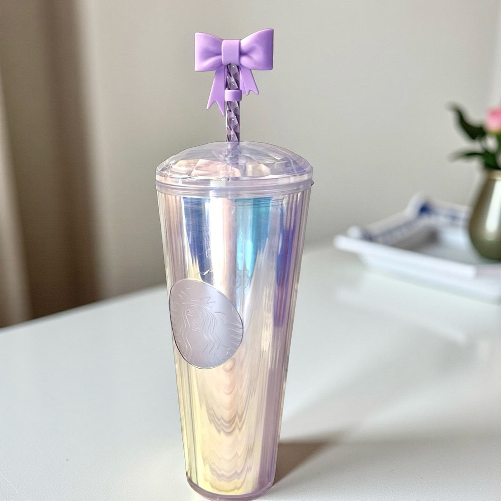 Starbucks Iridescent Tumbler with Lavender Bow - Picture 15 of 16